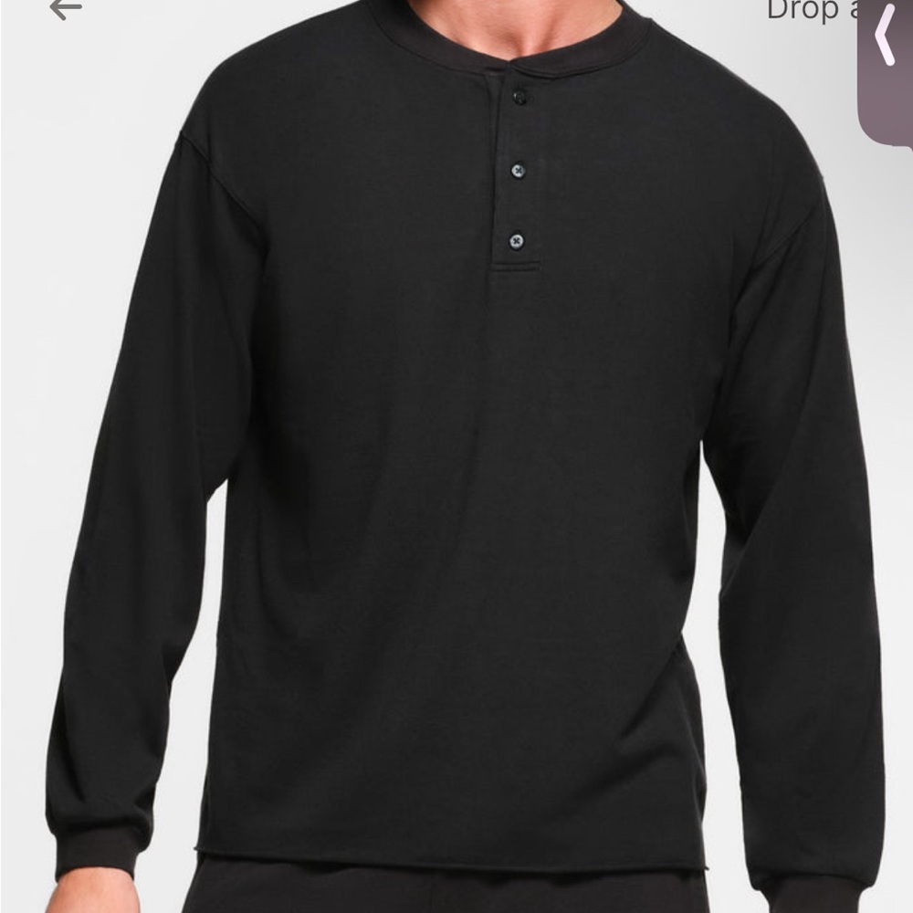 Skims black Henley. MENS XL. SOLD OUT ONLINE